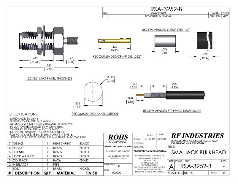 Image de la première page du manuel de l'appareil RSA-3252-B