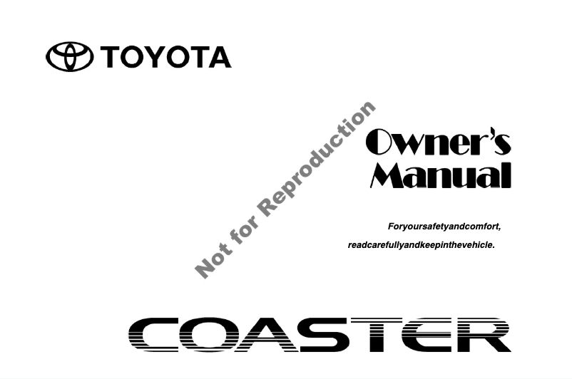 First page image of the manual for Coaster (2012)