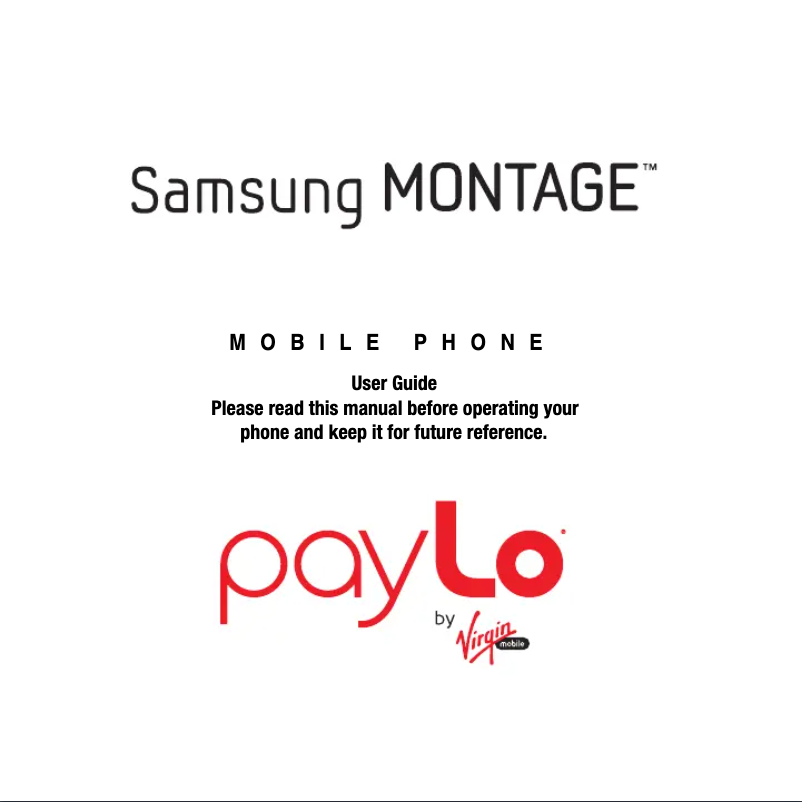 First page image of the manual for Montage