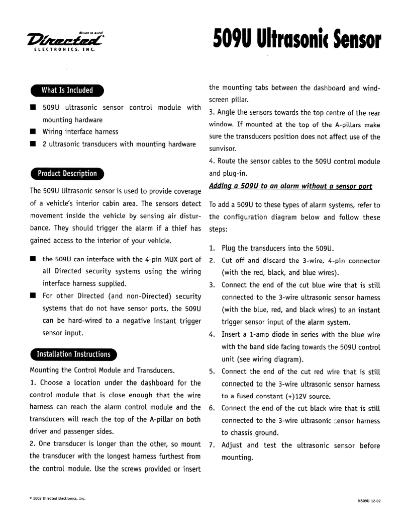 Page 1 of the manual User Manual Viper XpressKit 509U