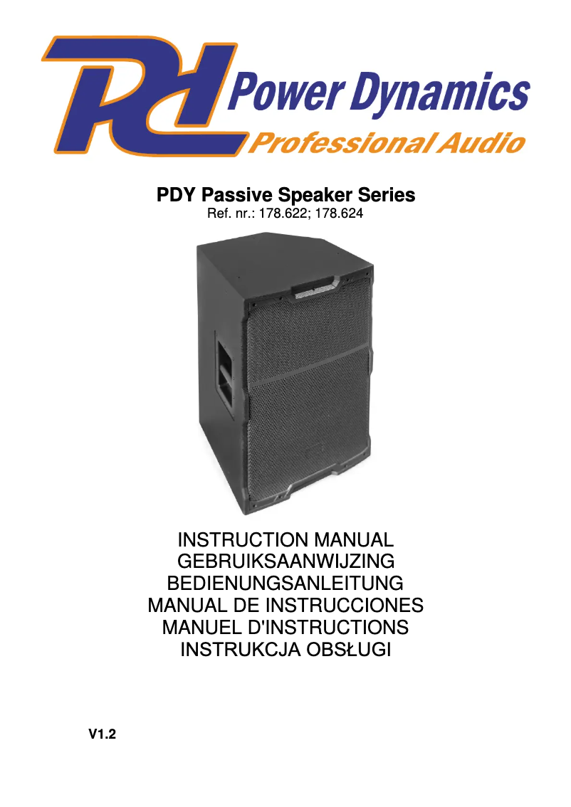 First page image of the manual for PDY212