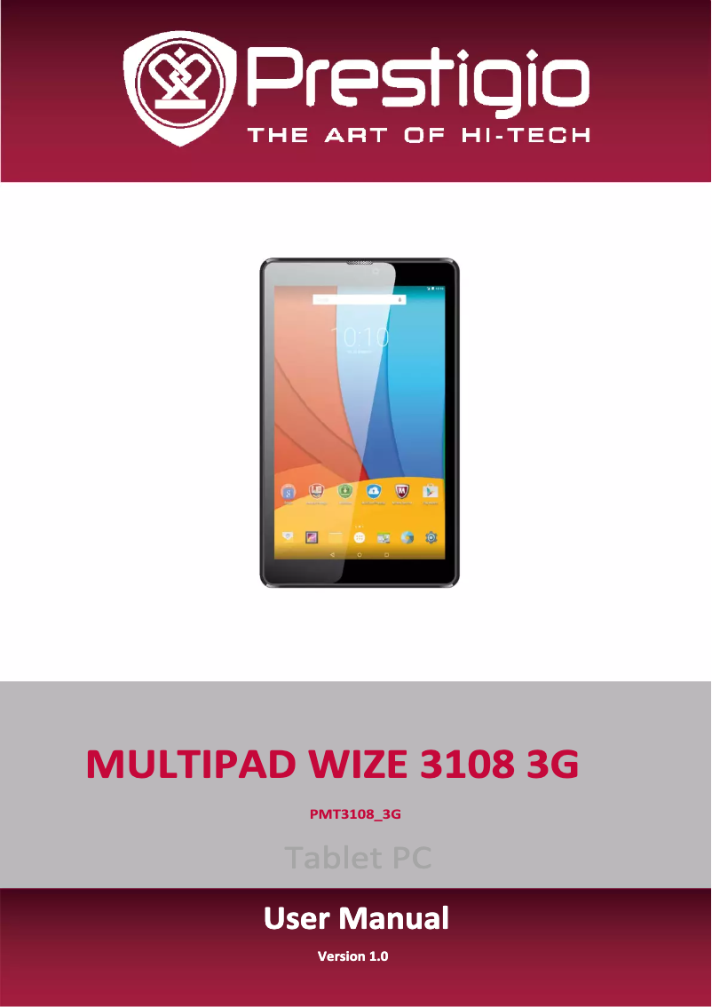 First page image of the manual for MultiPad Wize 3108 3G