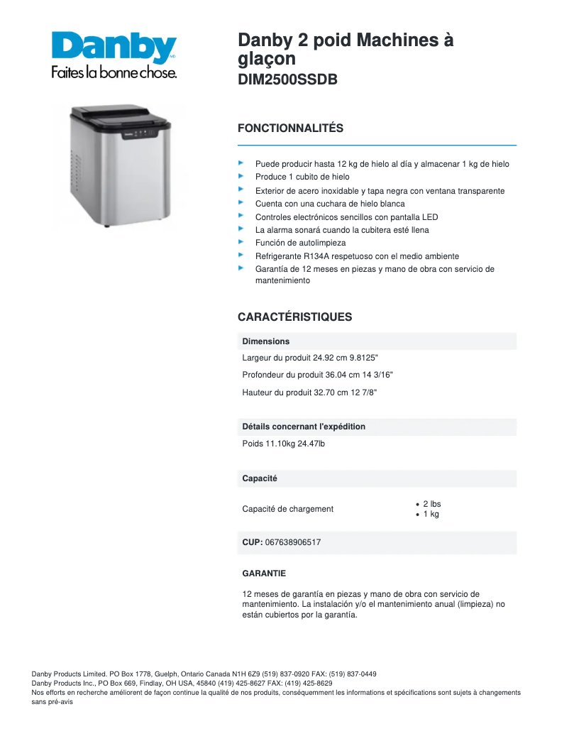 First page image of the manual for DIM2500SSDB
