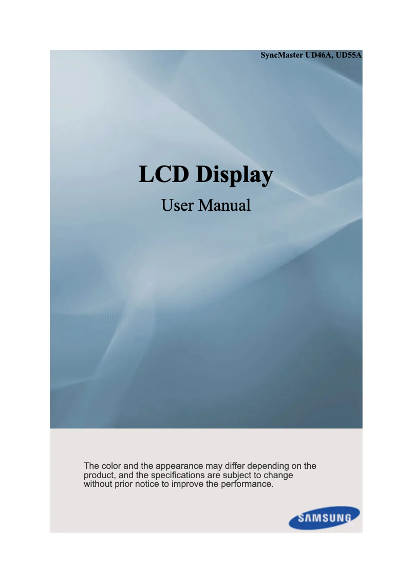 First page image of the manual for UD55A/55
