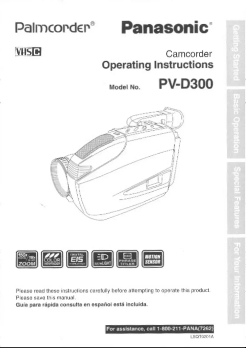 First page image of the manual for PV-D300