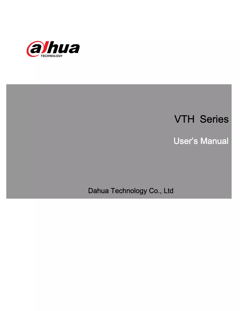 Page 1 of the manual User Manual Dahua Technology DHI-VTH1550CHW-2-S