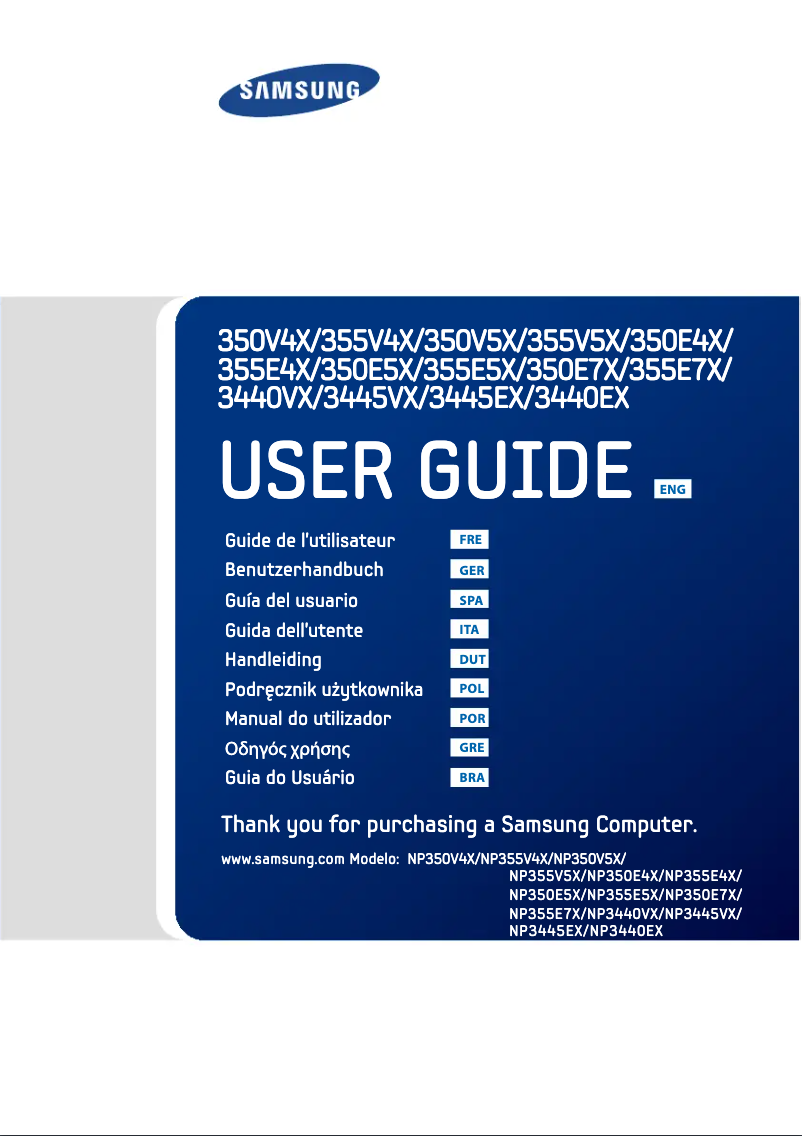 Page 1 of the manual User Manual Samsung NP350V5X