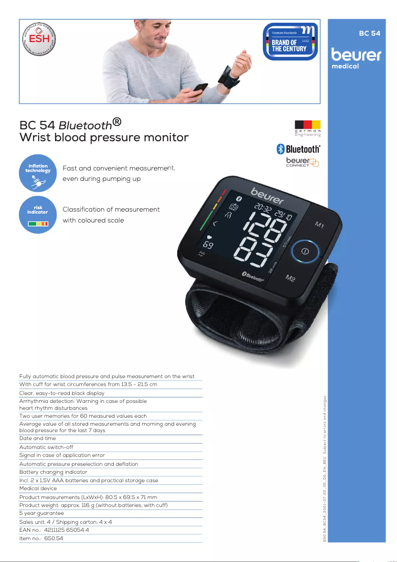 First page image of the manual for BC 54