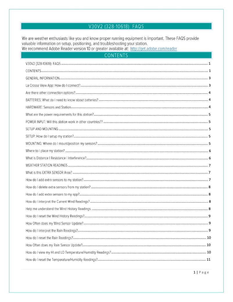 First page image of the manual for 328-10618V3