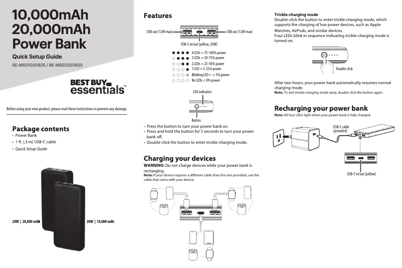 First page image of the manual for BE-MB22020B25