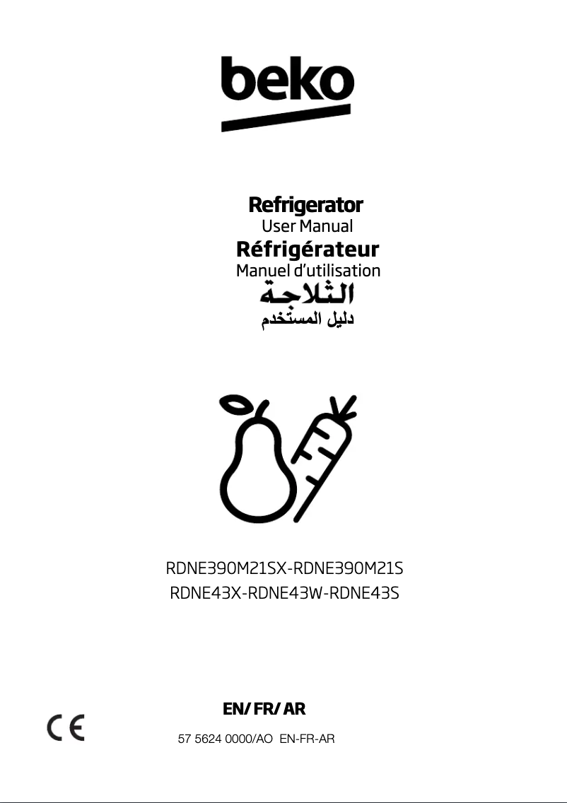 First page image of the manual for RDNE43S