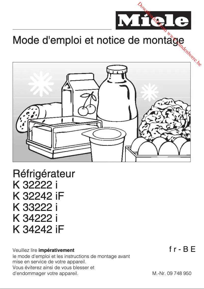 Page 1 of the manual User Manual Miele K 33222 I