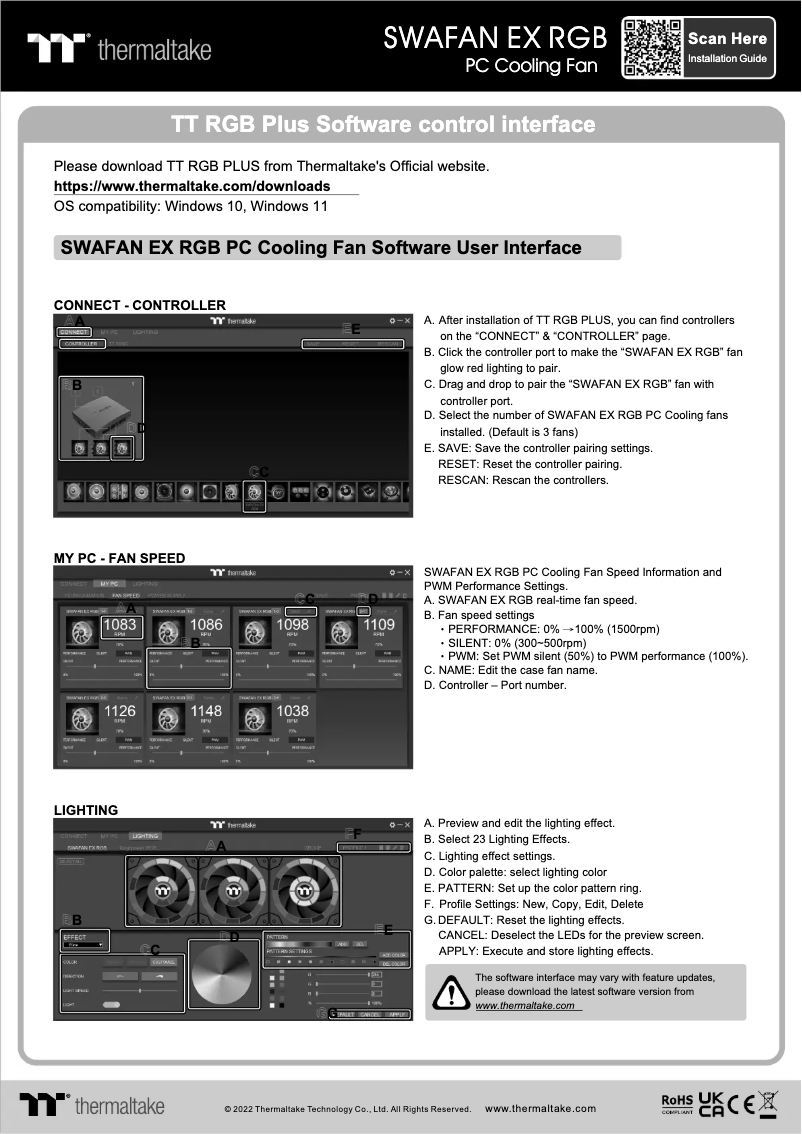 Page 1 of the manual User Manual Thermaltake SWAFAN EX12