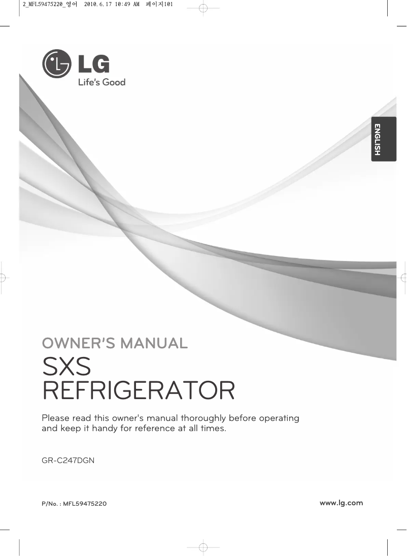 Page 1 of the manual User Manual LG GR-C247DGN