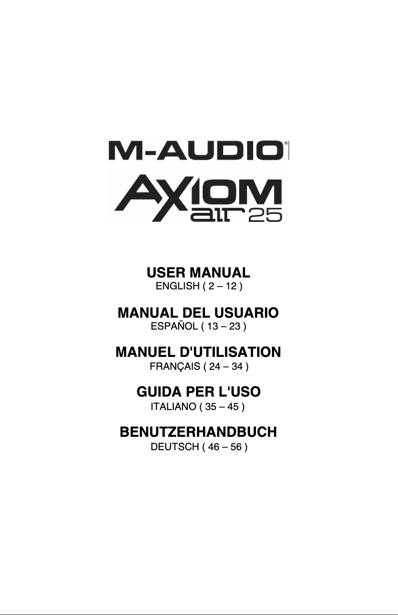 First page image of the manual for Axiom AIR 25