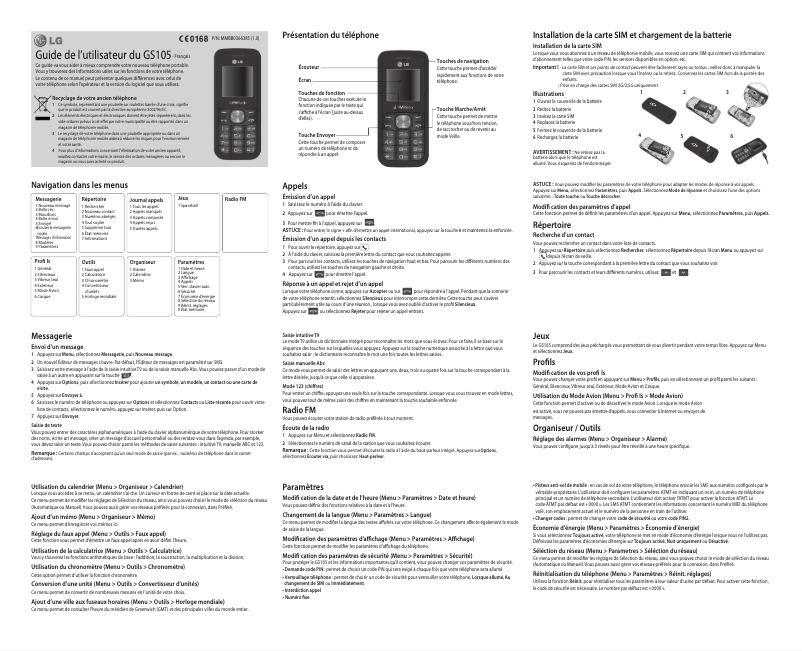 First page image of the manual for GS105