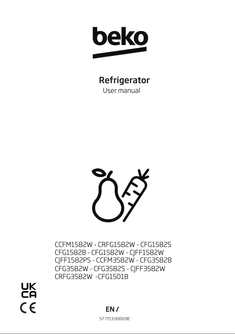 First page image of the manual for CFG3582S