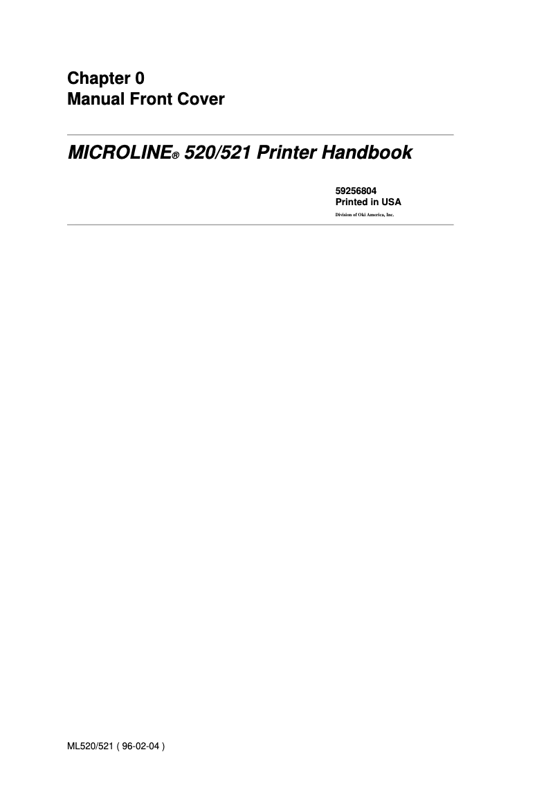 Page 1 of the manual User Manual OKI Microline 521