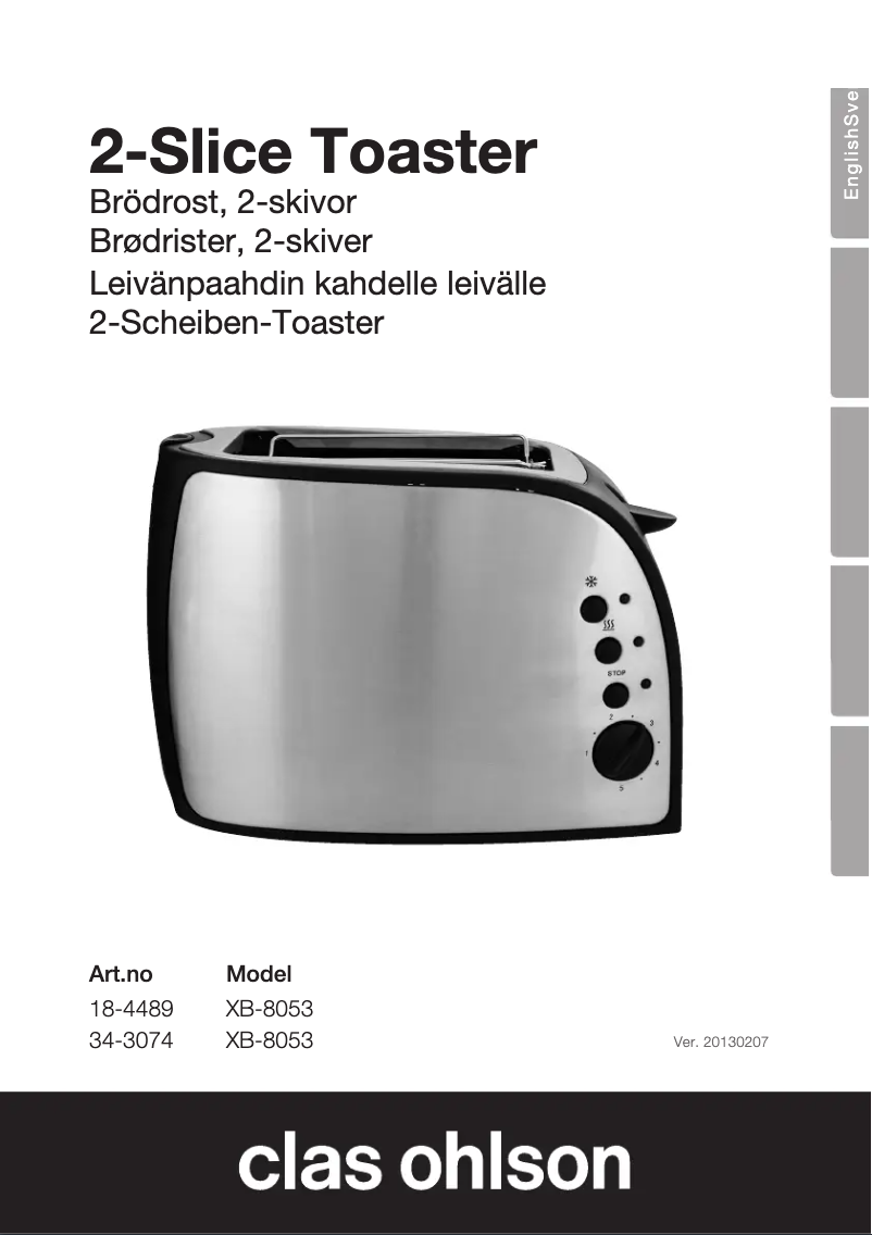 Page 1 de la notice Manuel utilisateur Clas Ohlson XB-8053