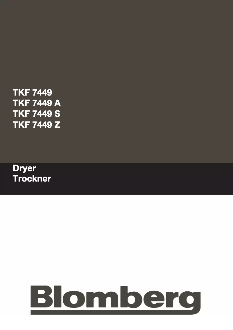 First page image of the manual for TKF 7449 A