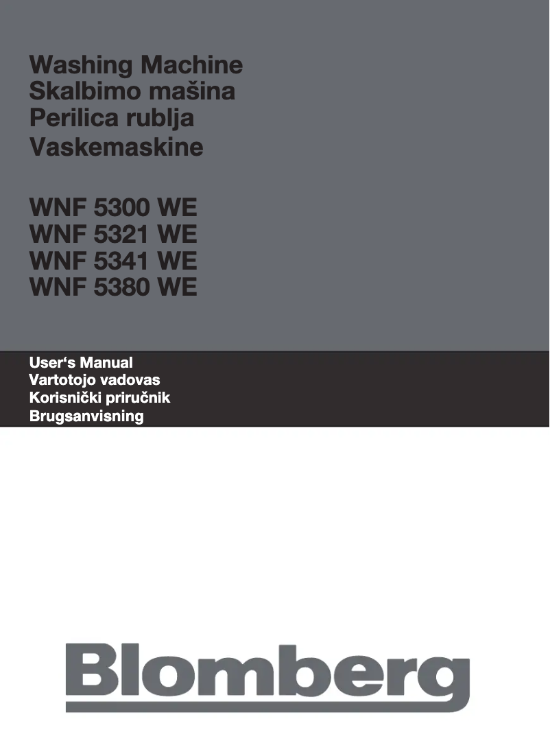 First page image of the manual for WNF 5380 WE