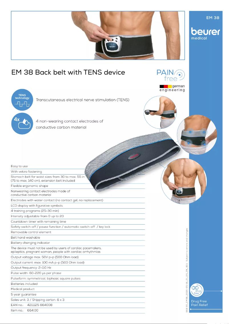 First page image of the manual for EM 38