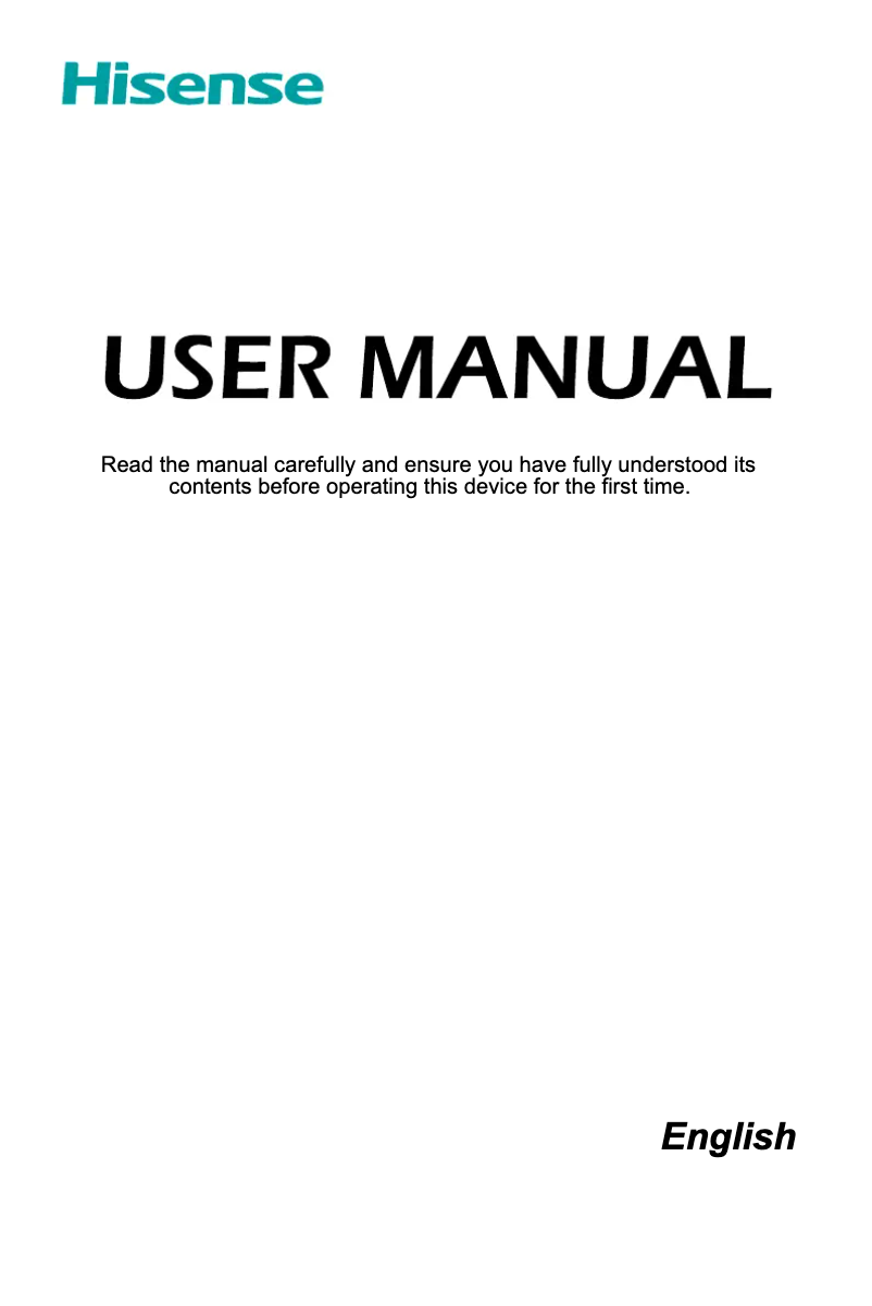 Page 1 of the manual User Manual Hisense 65B4E31T