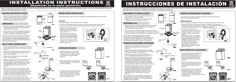 Page 1 of the manual Installation Guide LG WT6105CM