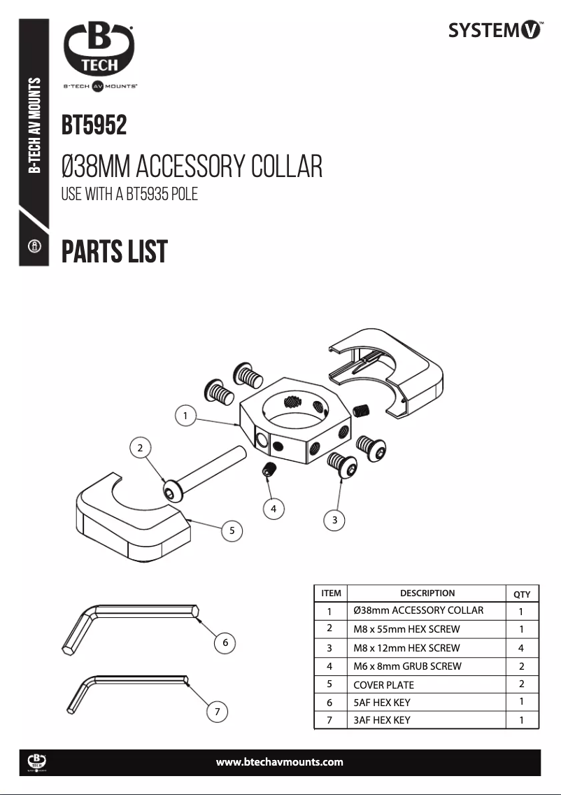 Page 1 of the manual User Manual B-Tech BT5952