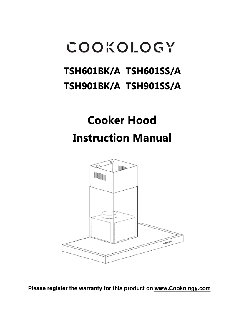 Page 1 of the manual User Manual Cookology TSH601SS