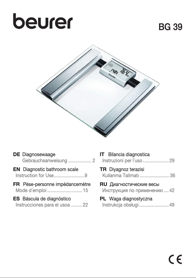 First page image of the manual for BG 39