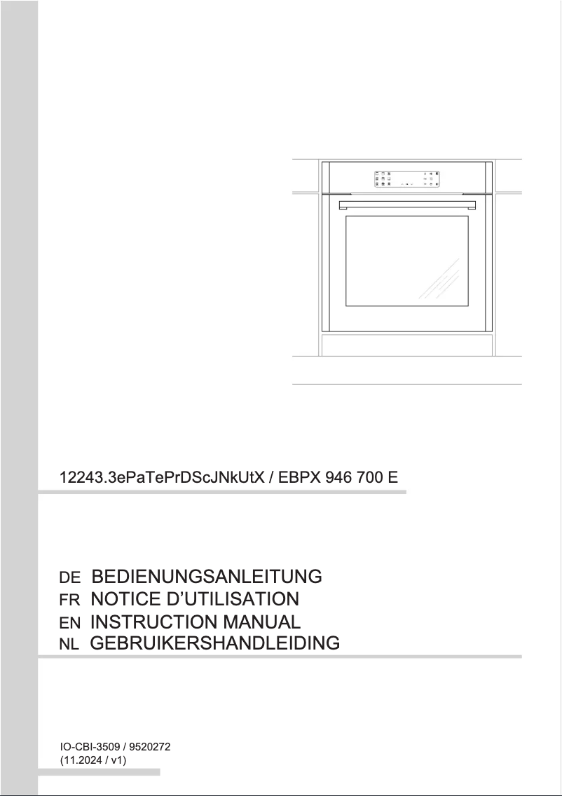 Page 1 of the manual User Manual Amica EBPX 946 700 E