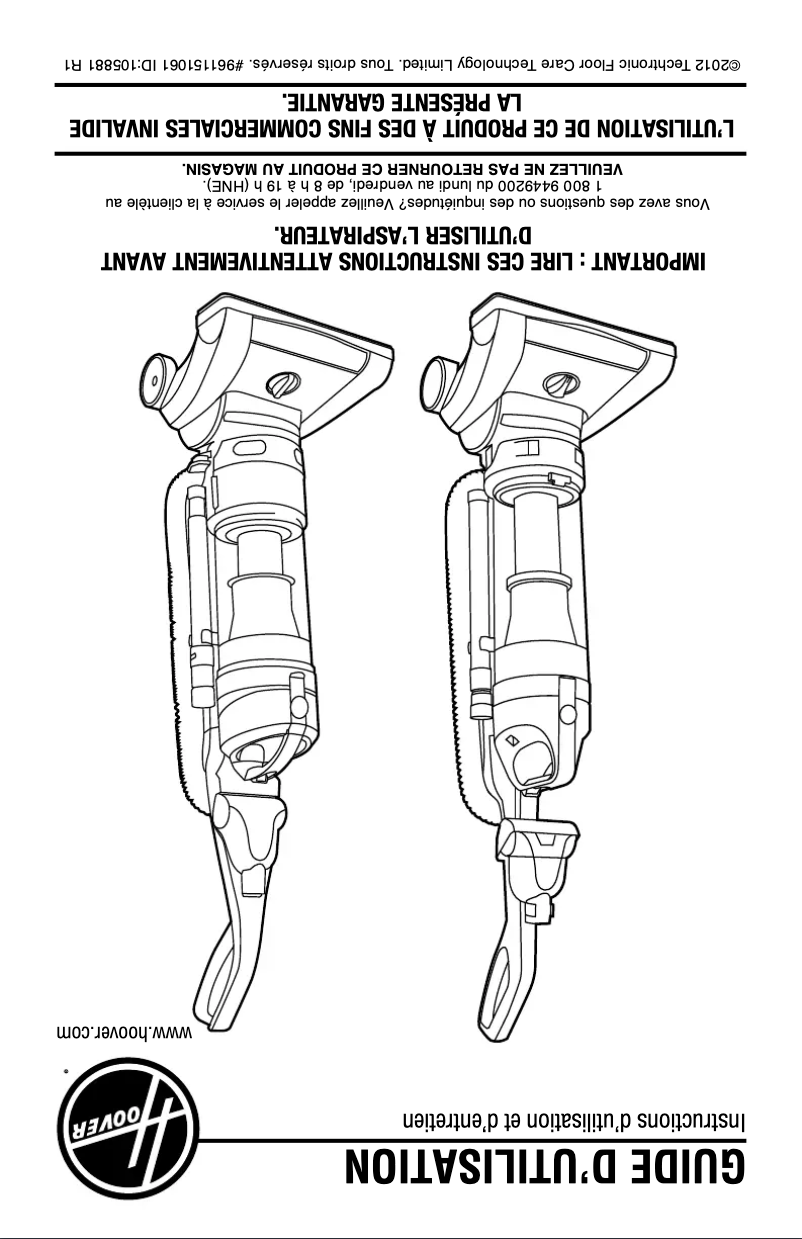 Page 1 of the manual User Manual Hoover UH70831PC