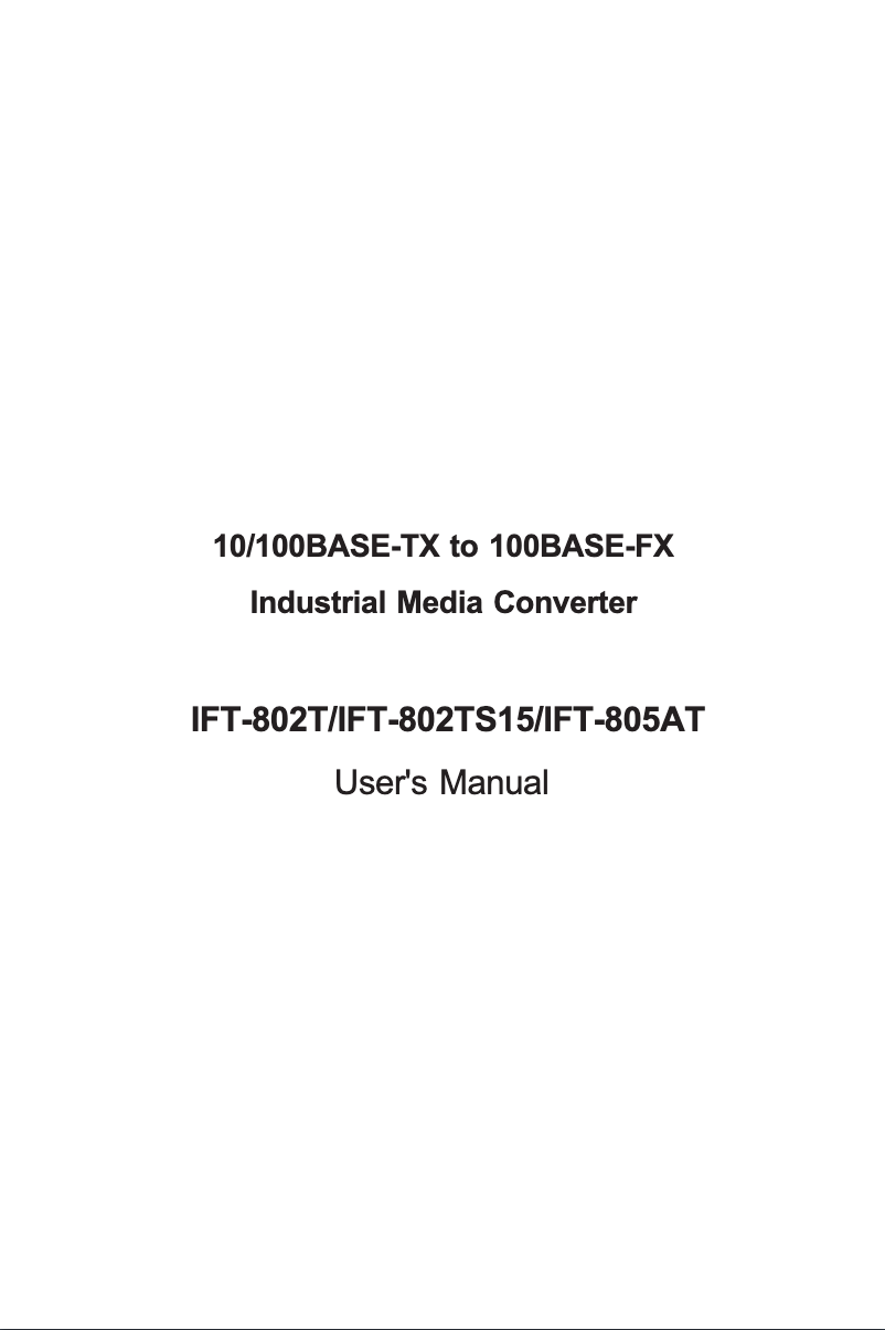 Page 1 of the manual User Manual Planet IFT-802T