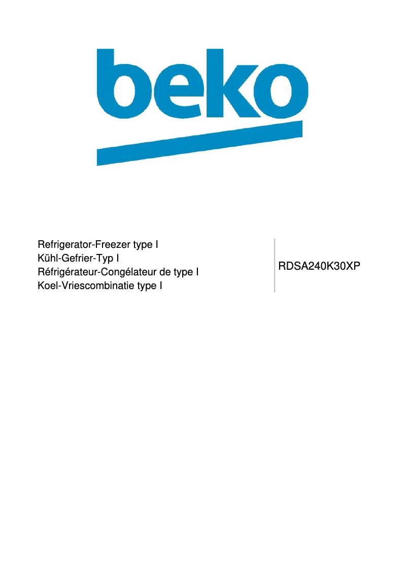 Page 1 of the manual User Manual Beko RDSA240K30XP