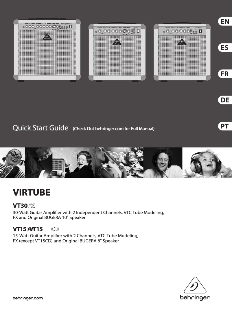 Page 1 de la notice Guide de démarrage rapide Behringer Virtube VT30FX