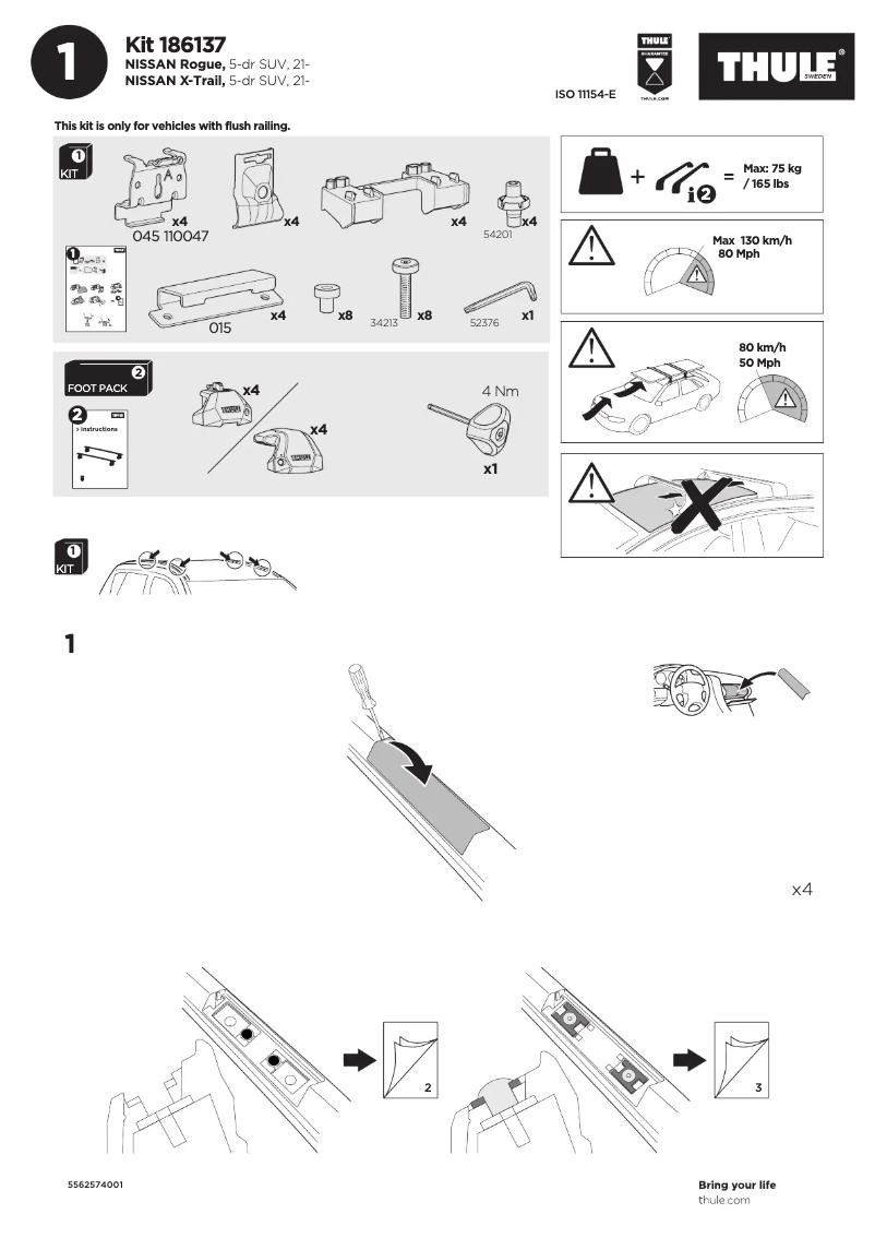 Page 1 of the manual User Manual Thule Kit 186137