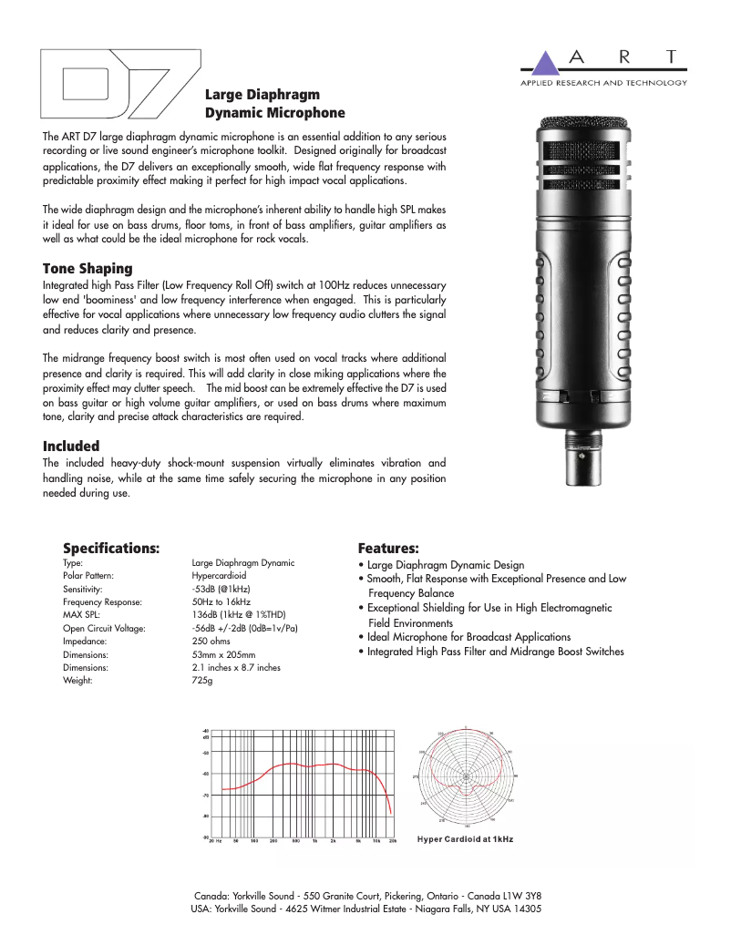 First page image of the manual for D7