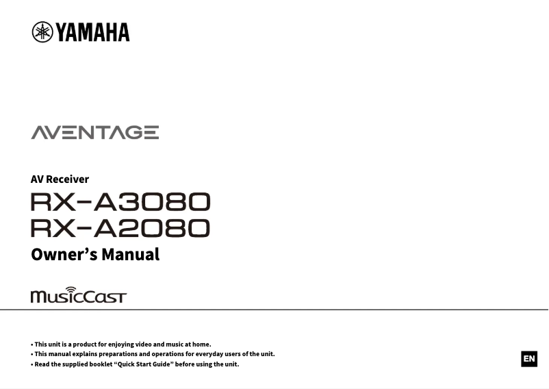 First page image of the manual for Aventage RX-A3080