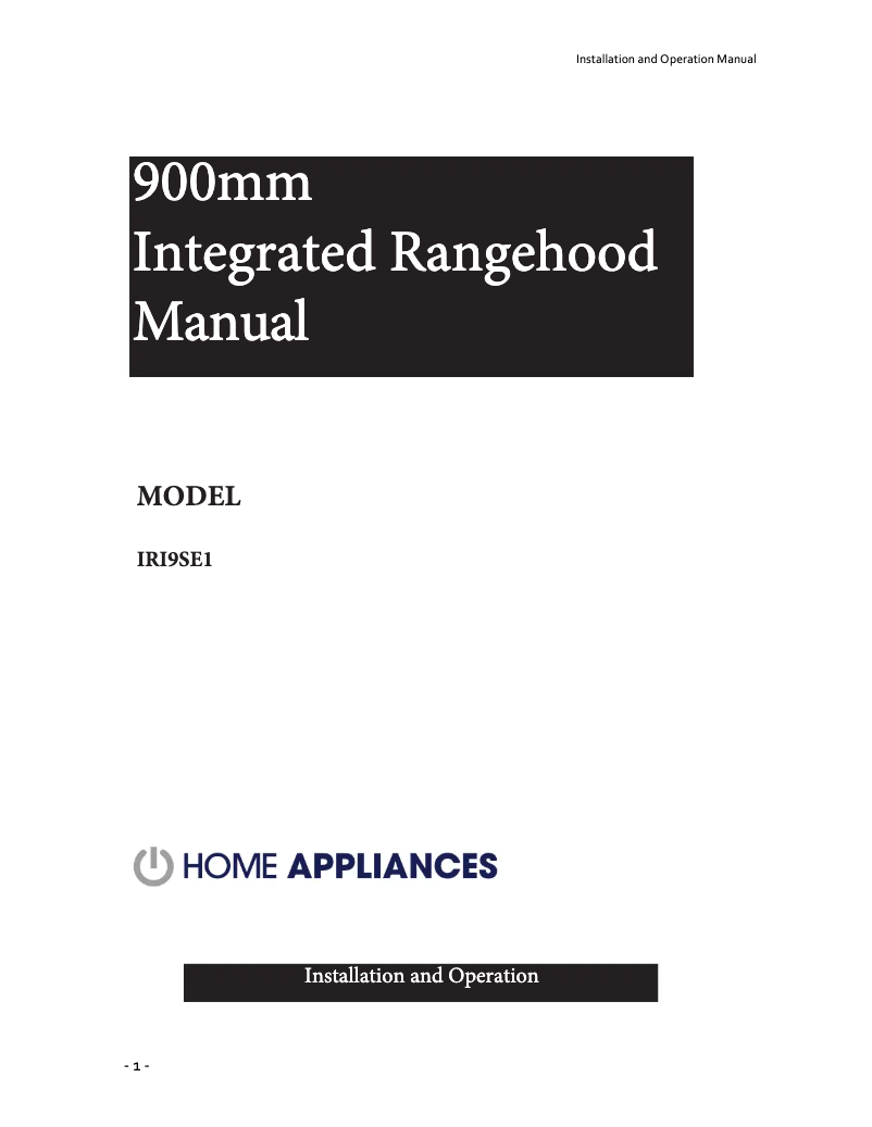 Page 1 of the manual User Manual ARC IRI9SE1