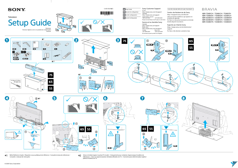 Page 1 of the manual Installation Guide Sony XBR-65X81CH