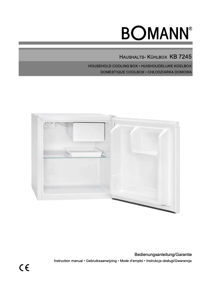 First page image of the manual for KB 7245