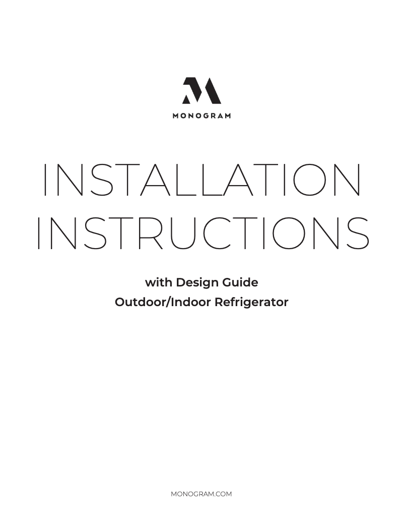 Page 1 of the manual Installation Guide GE ZDOD240PSS