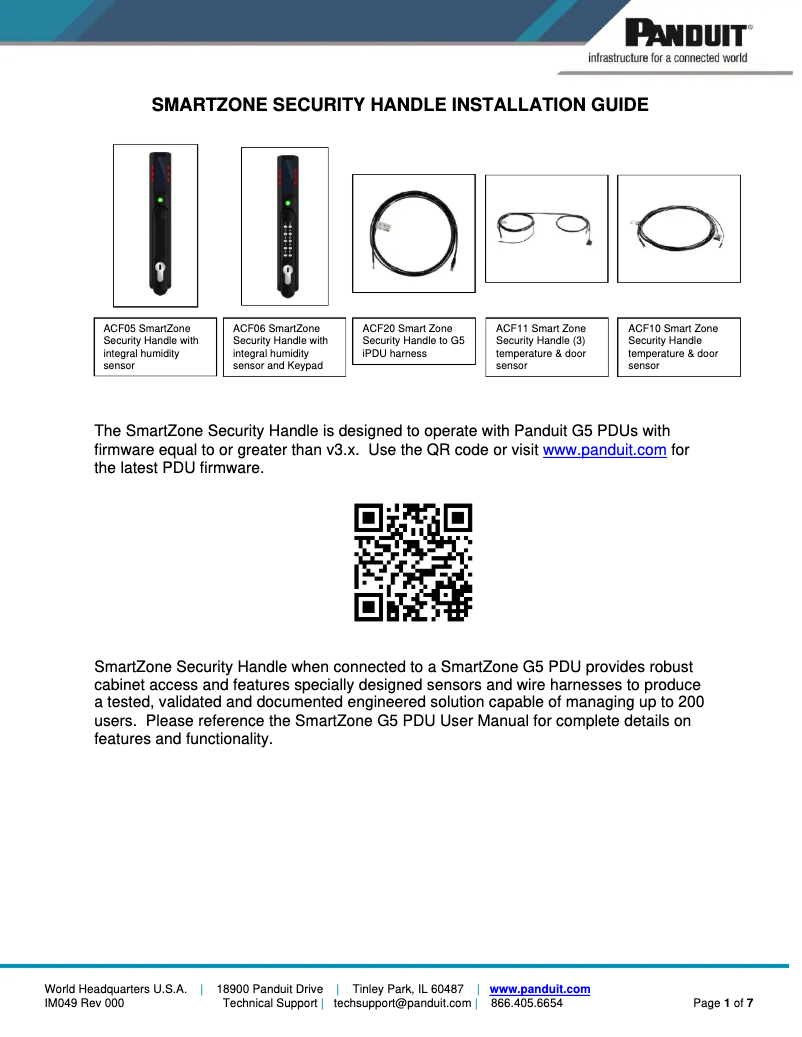 First page image of the manual for ACF05