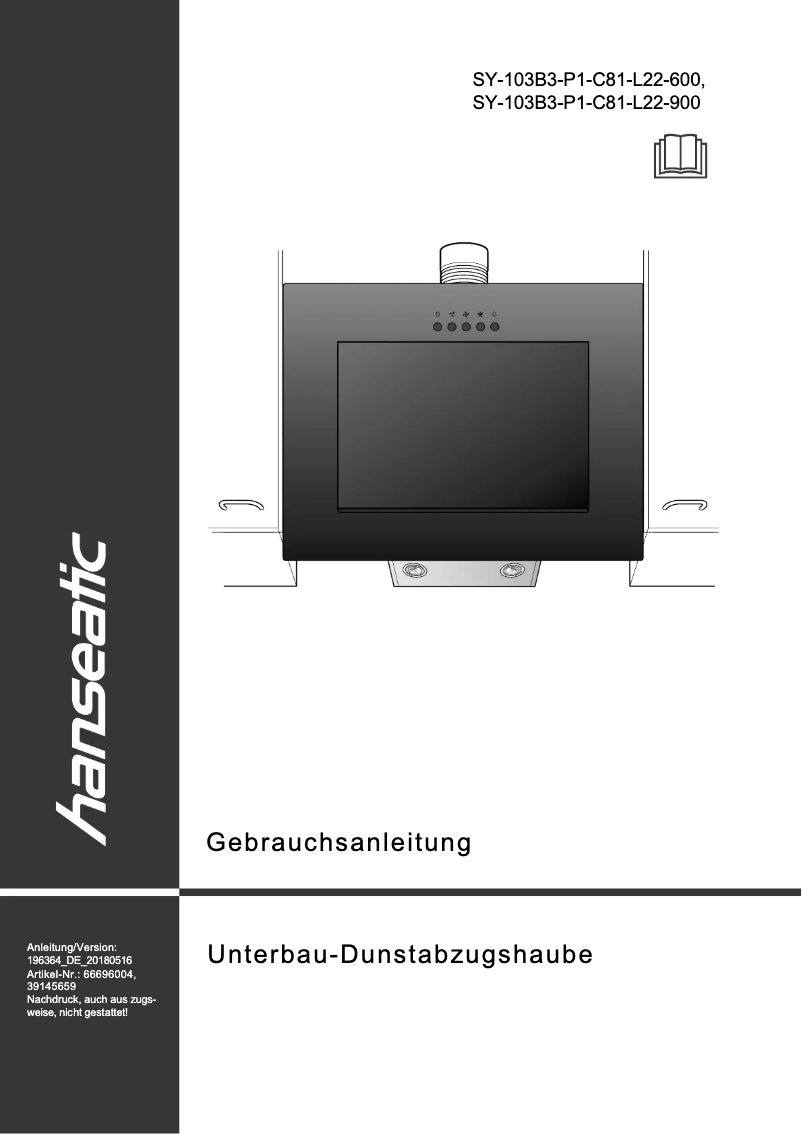 Page 1 of the manual User Manual Hanseatic SY-103B3-P1-C81-L22-600
