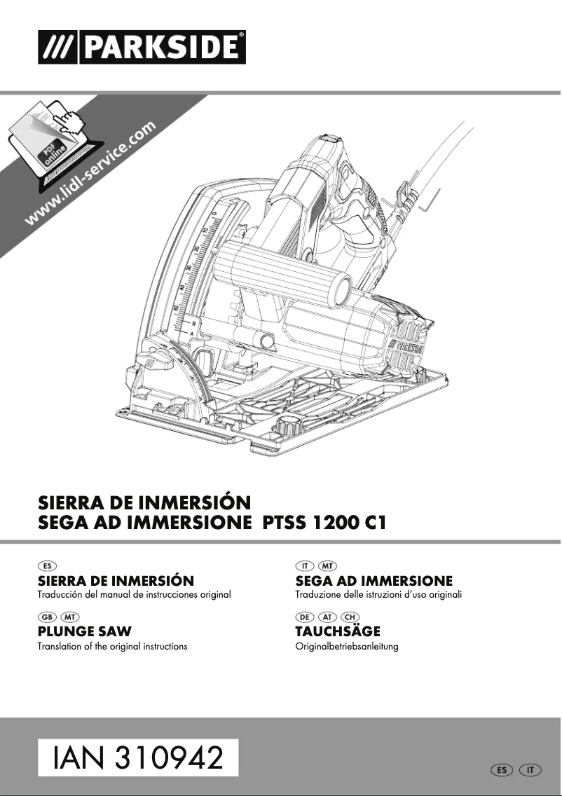 First page image of the manual for PTSS 1200 C1