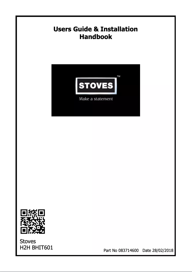 Page 1 of the manual User Manual Stoves ST H2H BHIT601
