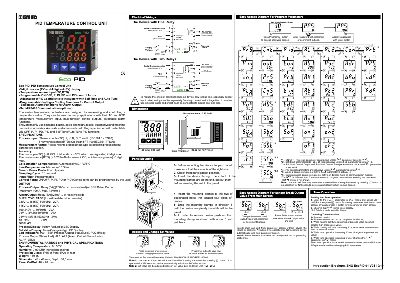 Image de la première page du manuel de l'appareil Eco PID