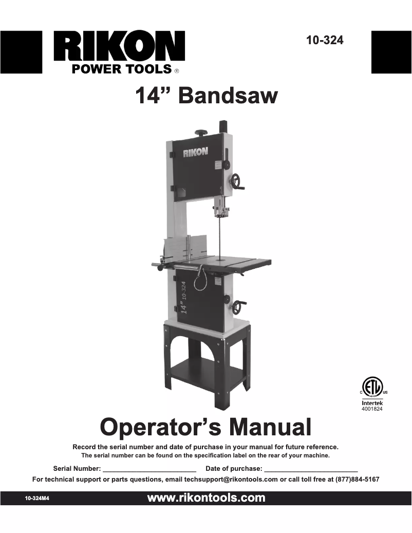 First page image of the manual for 10-324