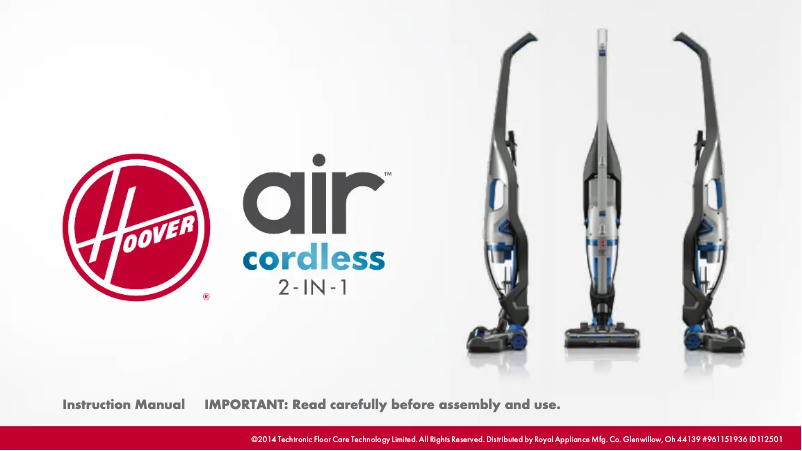 Page 1 of the manual User Manual Hoover BH52160PC